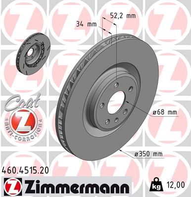 Тормозной диск ZIMMERMANN 460451520