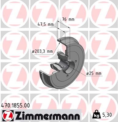Тормозной барабан ZIMMERMANN 470185500