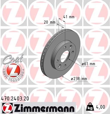 Тормозной диск ZIMMERMANN 470240320