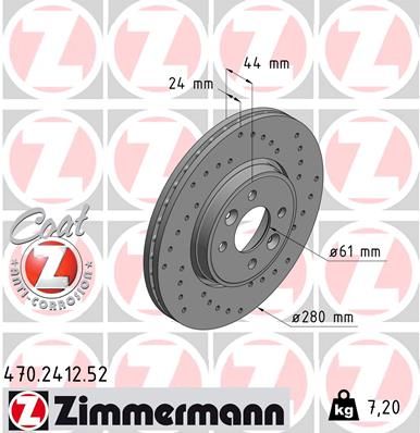 Тормозной диск ZIMMERMANN 470241252