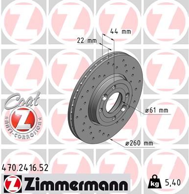 Тормозной диск ZIMMERMANN 470241652