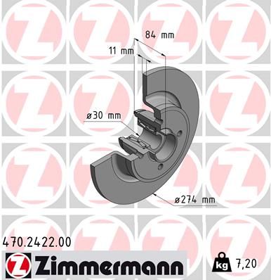 Тормозной диск ZIMMERMANN 470242200