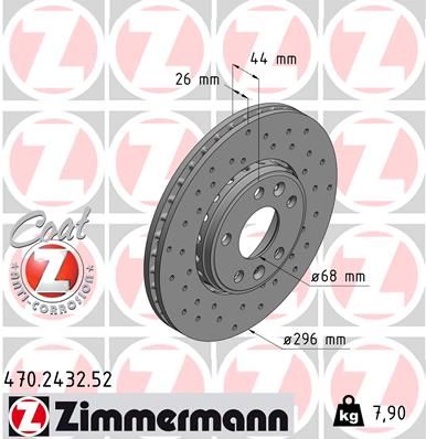 Тормозной диск ZIMMERMANN 470243252