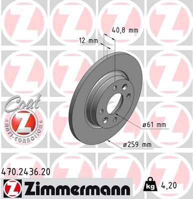 Тормозной диск ZIMMERMANN 470243620