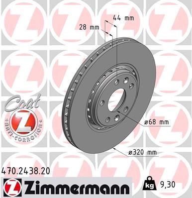 Тормозной диск ZIMMERMANN 470243820