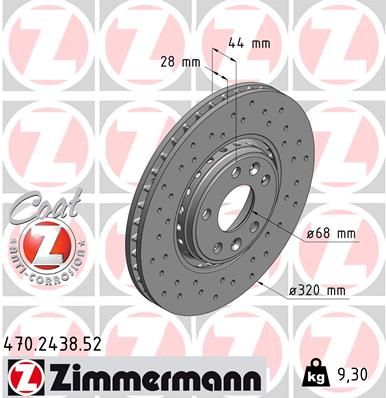 Тормозной диск ZIMMERMANN 470243852
