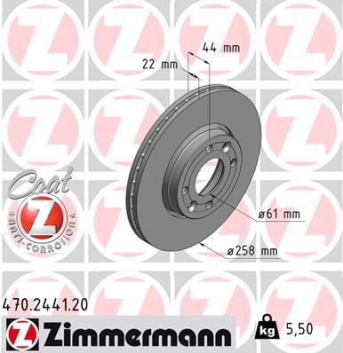 Тормозной диск ZIMMERMANN 470244120