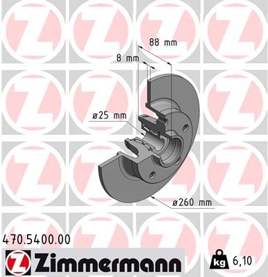 Тормозной диск ZIMMERMANN 470540000