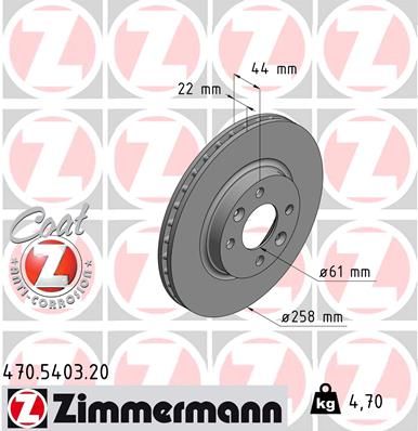 Тормозной диск ZIMMERMANN 470540320