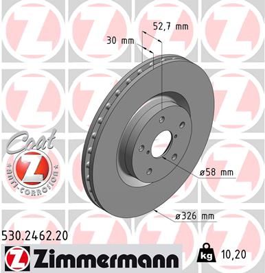 Тормозной диск ZIMMERMANN 530246220
