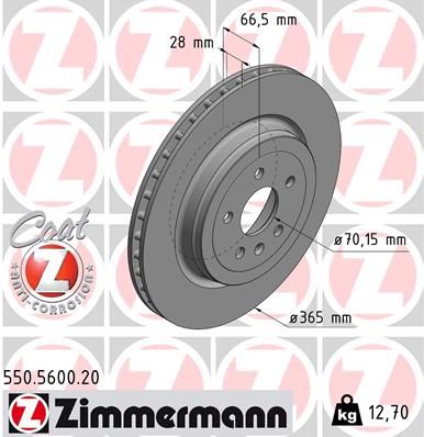 Тормозной диск ZIMMERMANN 550560020