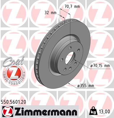Тормозной диск ZIMMERMANN 550560120