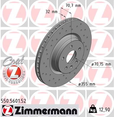 Тормозной диск ZIMMERMANN 550560152
