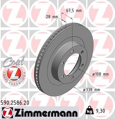 Тормозной диск ZIMMERMANN 590258620