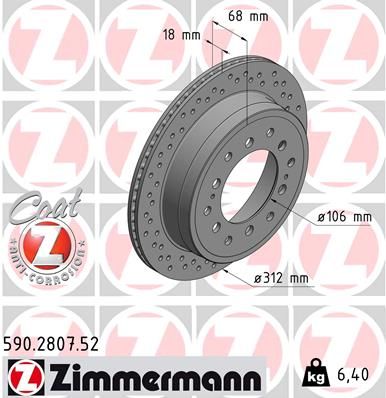 Тормозной диск ZIMMERMANN 590280752