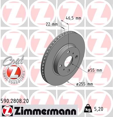 Тормозной диск ZIMMERMANN 590280820