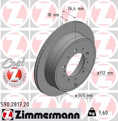 Тормозной диск ZIMMERMANN 590281720