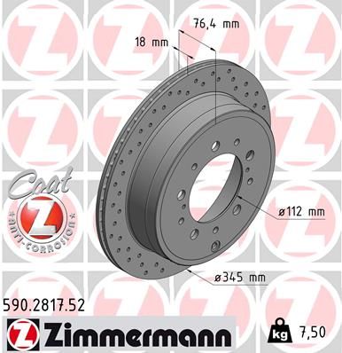 Тормозной диск ZIMMERMANN 590281752