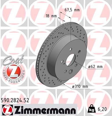 Тормозной диск ZIMMERMANN 590282452