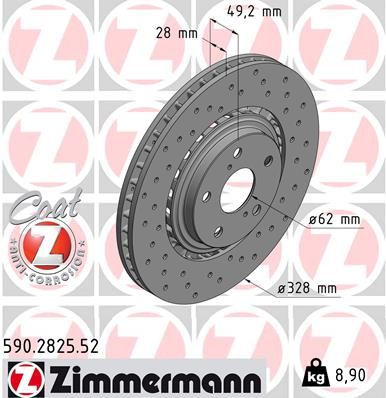 Тормозной диск ZIMMERMANN 590282552