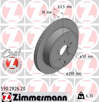 Тормозной диск ZIMMERMANN 590282620