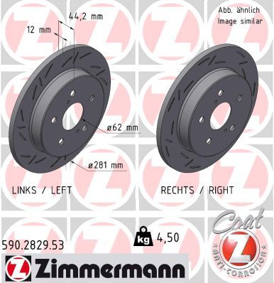 Тормозной диск ZIMMERMANN 590282953