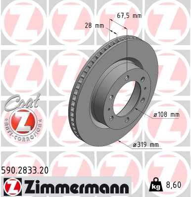 Тормозной диск ZIMMERMANN 590283320