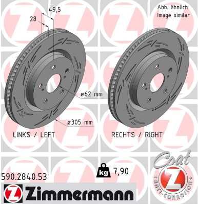 Тормозной диск ZIMMERMANN 590284053
