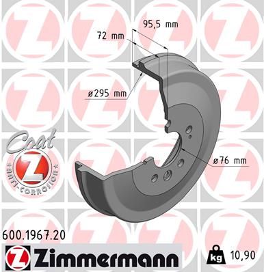 Тормозной барабан ZIMMERMANN 600196720