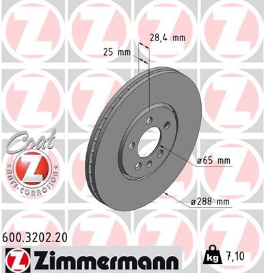 Тормозной диск ZIMMERMANN 600320220