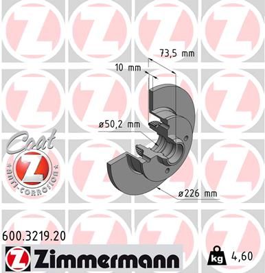 Тормозной диск ZIMMERMANN 600321920