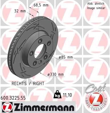 Тормозной диск ZIMMERMANN 600322555