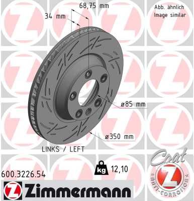 Тормозной диск ZIMMERMANN 600322654