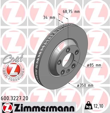 Тормозной диск ZIMMERMANN 600322720