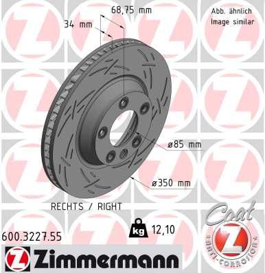 Тормозной диск ZIMMERMANN 600322755