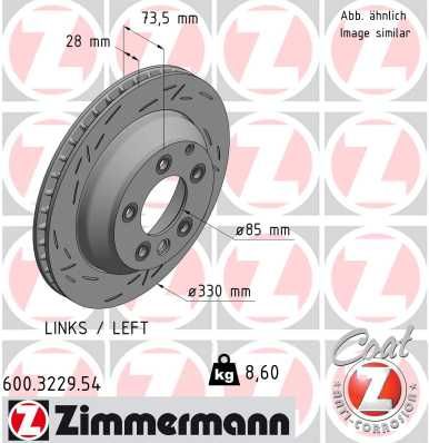 Тормозной диск ZIMMERMANN 600322954