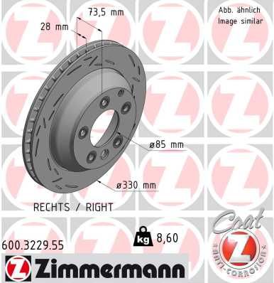 Тормозной диск ZIMMERMANN 600322955