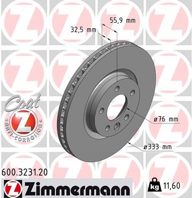 Тормозной диск ZIMMERMANN 600323120