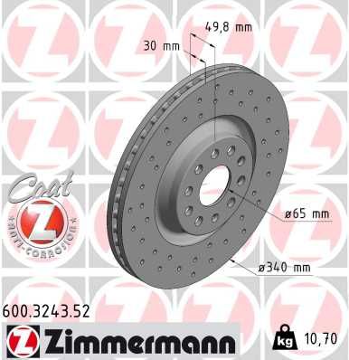 Тормозной диск ZIMMERMANN 600324352
