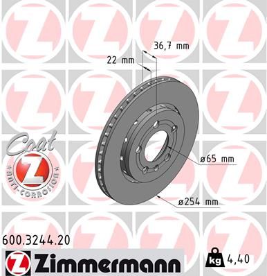 Тормозной диск ZIMMERMANN 600324420