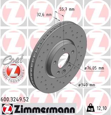 Тормозной диск ZIMMERMANN 600324952