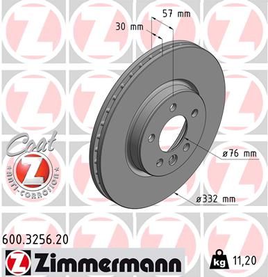 Тормозной диск ZIMMERMANN 600325620