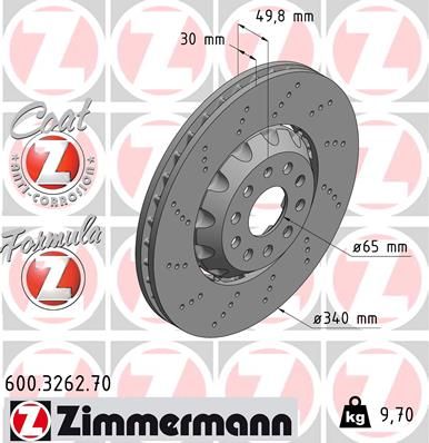 Тормозной диск ZIMMERMANN 600326270