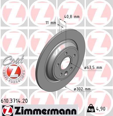 Тормозной диск ZIMMERMANN 610371420