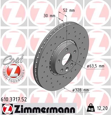 Тормозной диск ZIMMERMANN 610371752