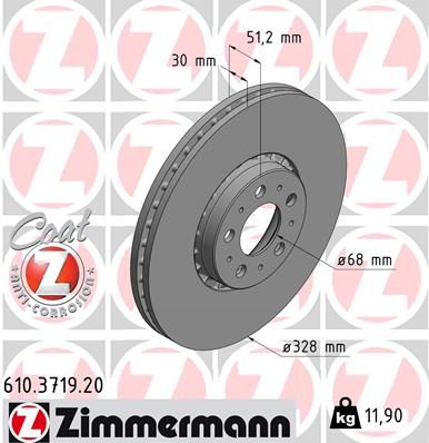 Тормозной диск ZIMMERMANN 610371920