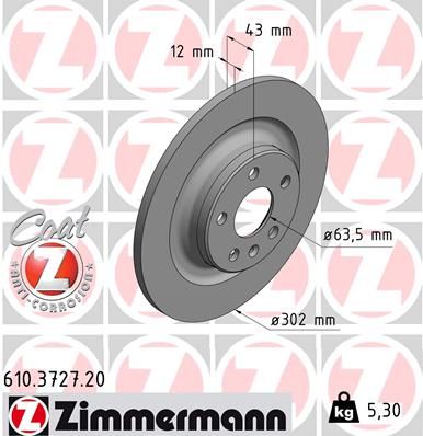 Тормозной диск ZIMMERMANN 610372720