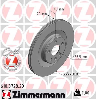 Тормозной диск ZIMMERMANN 610372820