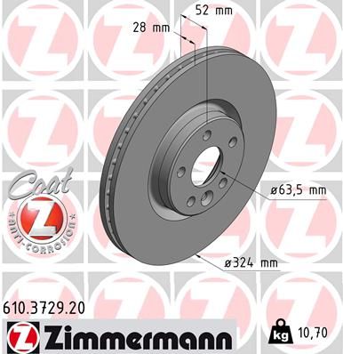 Тормозной диск ZIMMERMANN 610372920