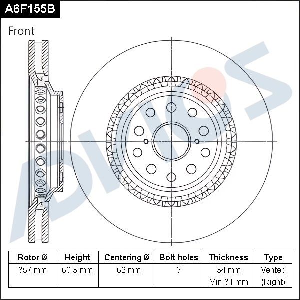 Тормозной диск ADVICS A6F155B